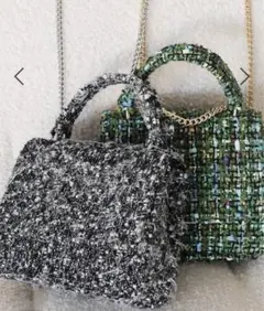 LOWRYS FARM ツイードチェーンショルダー