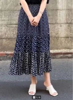 ユニクロ ポール&ジョー　ティアードスカート M ネイビーのサムネイル