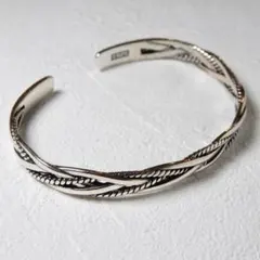 シルバー925 バングル レディース ユニセックス 編み込み　ツイスト