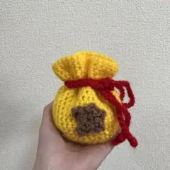 編み物 ベル袋風 巾着袋