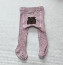 0-12m babyGAP ピンク くまさんケーブルニットタイツ