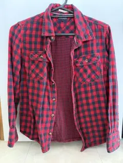 140 トミーヒルフィガー　チェック柄長袖ネルシャツ