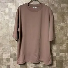 UNIQLO U エアリズムコットンオーバーサイズＴシャツ 34 BROWN L