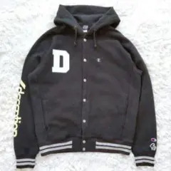 Champion リバースウェーブ スナップ フードスウェットシャツ 黒　L