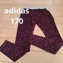 adidas　アディダス　タイツ　ワイン　170　前とじ　インナー　吸汗速乾
