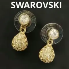 SWAROVSKI ゴールドカラー ドロップピアス 両耳用