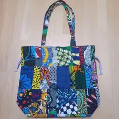 【肩掛け可能】ハンドメイド/トートバック/アフリカ布/アフリカン/パッチワーク