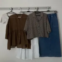 半袖　ブラウス　ロングスカート　まとめ売り　5点　M・L GU GRL他