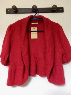 【試着のみ】タグ付olive des olive 赤色あったかボレロ