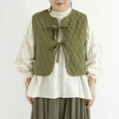 新品　SM2☆カーキ／カットキルトベスト