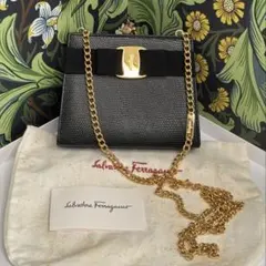 希少ヴィンテージSalvatoreFerragamoフェラガモミニチェーンバッグ