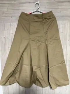 UNIQLO U コットンツイル　フレアスカート　ベージュ　レディース　ユニクロ