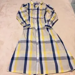 OLIVE des OLIVE チェック柄 シャツワンピース オリーブデオリーブ