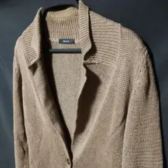 コムサイズム ニットカーディガン COMME CA ISM ブラウン 麻100%