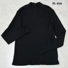 UNIQLO リブニット セーター 長袖カットソー 黒 XL 大きいサイズ