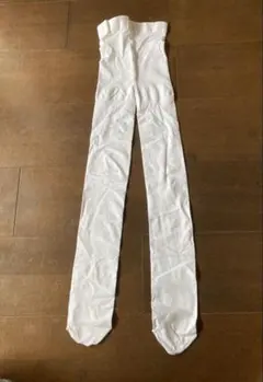 ホワイト キッズタイツ　80デニール　140〜160㎝　静電気防止　ダンスタイツ