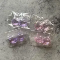 ハート型水入りアクリルチャーム 4個セット