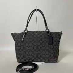 2509-337｜美品｜コーチ シグネチャー 2WAY ハンドバッグ ブラック