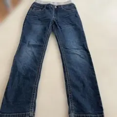 濃紺ストレートパンツ ウエストゴム 140