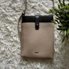 BARCOS バルコス ショルダーバッグ レザー スマホポシェット ベージュ