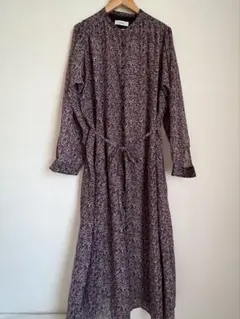 niko and... 花柄 長袖　シフォンシャツワンピース　ロング丈