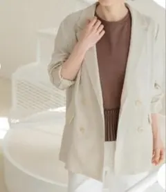 OPAQUE.CLIP ベージュ ダブルボタンジャケット 40/L