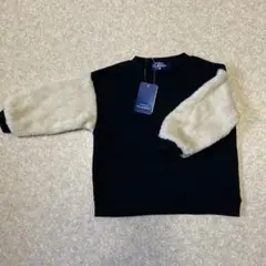 新品　トレーナー　裏起毛　タグ　90 黒　ブラック　ボア　冬