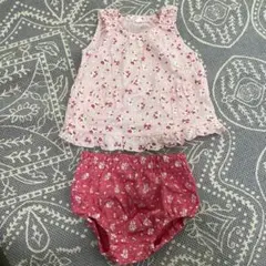 花柄トップスとショーツセット 70サイズ