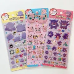 韓国限定 ポケモン 5サイズ シール ぷっくりステッカー 3枚セット