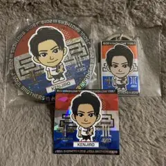 山下健二郎缶バッジメタルキーホルダースクエア