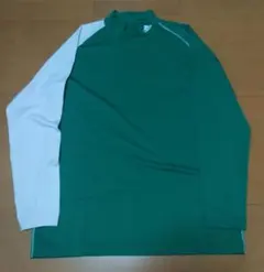 adidas長袖アンダーシャツ 緑/白