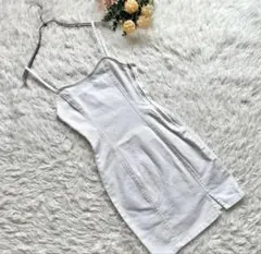 ZARA デニム　キャミワンピース　ホワイト M