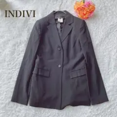 インディヴィ【M】　ブラック テーラードジャケット　シンプル