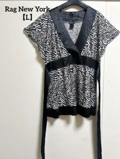 Rag New York 【L】ゼブラ柄 半袖チュニック