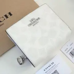 COACH コーチ　折り財布　シグネチャー　チョーク　ホワイト　白色