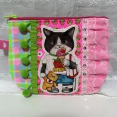 ハンドメイドポーチ　コヤンイサムチョン　ジョースちゃん　pinks生地