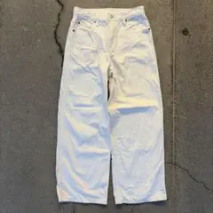 23SS UNIQLO バギージーンズ ホワイトデニム ワイドレッグパンツ