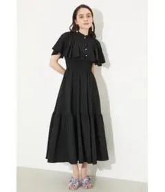 さ*ん様 【rienda】フレアスリーブペイントフラワーワンピース　S