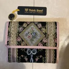 未使用品 Think Bee! 三つ折り財布 ゴブラン織り 花柄のサムネイル