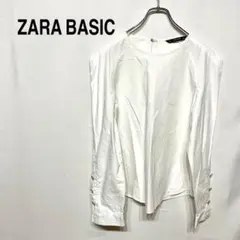 ZARA BASIC カットソー 後ろボタン レギュラー丈長袖
