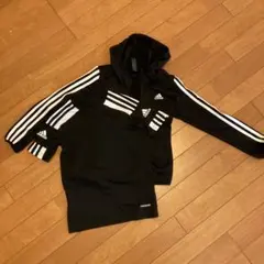 adidas キッズ ジャージセット 黒