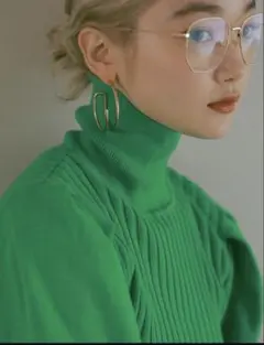 パフスリーブ ニット タートル