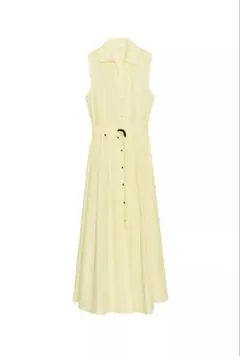 ZARA ポプリンミディ丈ベルト付きワンピース