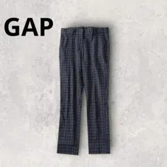 GAP テーパードパンツ チェック柄 スキニー ストレッチ カジュアル グレー