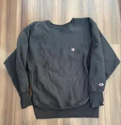 90s 刺繍タグ 黒 目あり リバースウィーブ M