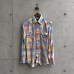 70s USA製 Lady Wrangler 総柄BDシャツ 紺 サイズ34 - メルカリ