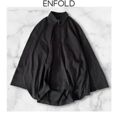 25SS ENFOLD サークルZIPシャツジャケット 洗える　エンフォルド　黒のサムネイル