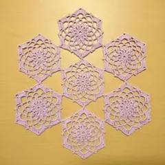 レースのドイリー テーブルセンター ハンドメイド すみれ色 薄紫
