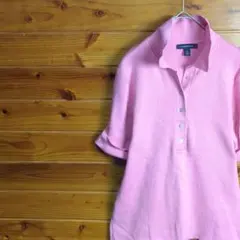 LANDS'END　ランズエンド　レディース　ポロシャツ　ピンク　XS　古着のサムネイル