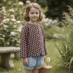 高見え　Aライン　上品　ジャケット　120　キッズ　北欧　女の子　1年生　綿